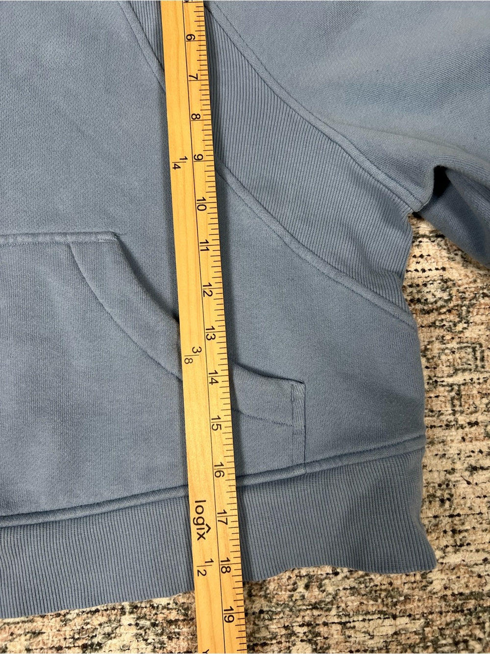 Lululemon Scuba Oversized Half Zip Hoodie Blue Cropped Sweatshirt Size M/L - Picture 10 of 11